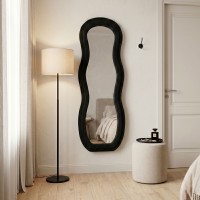 Καθρέπτης Glinde Inart βελούδο σε μαύρη απόχρωση 50x3.3x150εκ