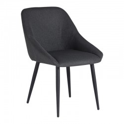 Καρέκλα Loukrizia pakoworld ανθρακί ύφασμα-πόδι μαύρο μέταλλο 56x63.5x82εκ