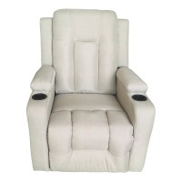 Πολυθρόνα relax με μηχανισμό massage Gessel pakoworld μπεζ ύφασμα 80x90x98εκ