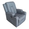 Πολυθρόνα relax με μηχανισμό massage Gessel pakoworld ανθρακί ύφασμα 80x90x98εκ