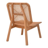 Πολυθρόνα Viborg pakoworld φυσικό teak ξύλο-φυσικό rattan 60x75x87εκ