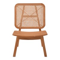 Πολυθρόνα Viborg pakoworld φυσικό teak ξύλο-φυσικό rattan 60x75x87εκ