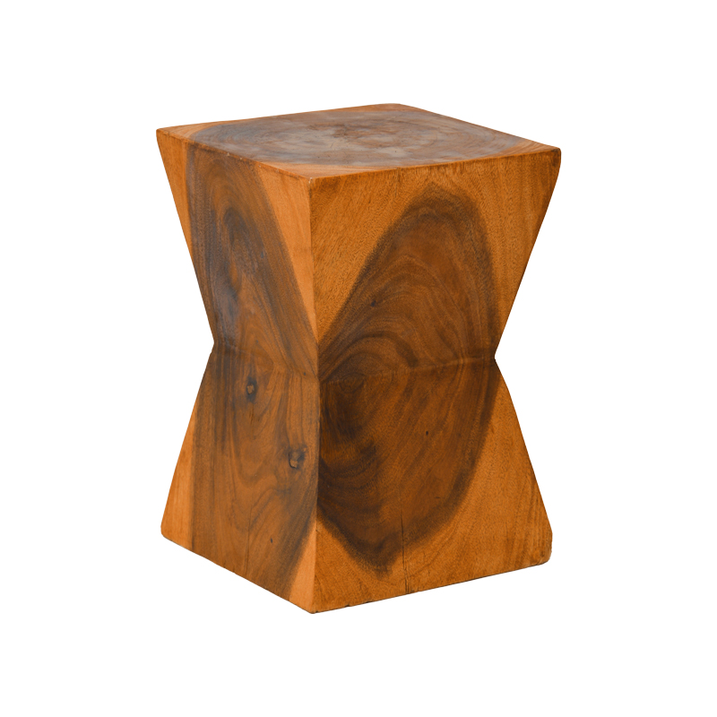 Σκαμπό Clepsydra pakoworld suar ξύλο σε φυσική απόχρωση 31x31x45εκ