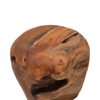 Σκαμπό Bolare pakoworld teak ξύλο σε φυσική απόχρωση Φ40x35εκ
