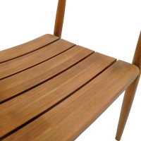 Πολυθρόνα Noody pakoworld στοιβαζόμενη teak ξύλο σε φυσική απόχρωση 58x54x75εκ