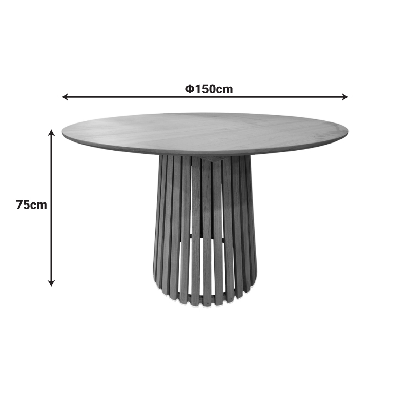 Τραπέζι Kenda I pakoworld mindi ξύλο σε φυσική απόχρωση Φ150x75εκ