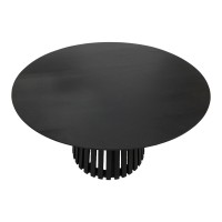 Τραπέζι Kenda I pakoworld mindi ξύλο μαύρο Φ120x75εκ