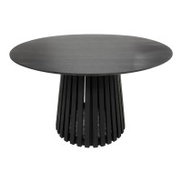Τραπέζι Kenda I pakoworld mindi ξύλο μαύρο Φ120x75εκ