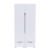 Ντουλάπα δίφυλλη Afina pakoworld mdf σε λευκή glossy απόχρωση 100x57x213εκ