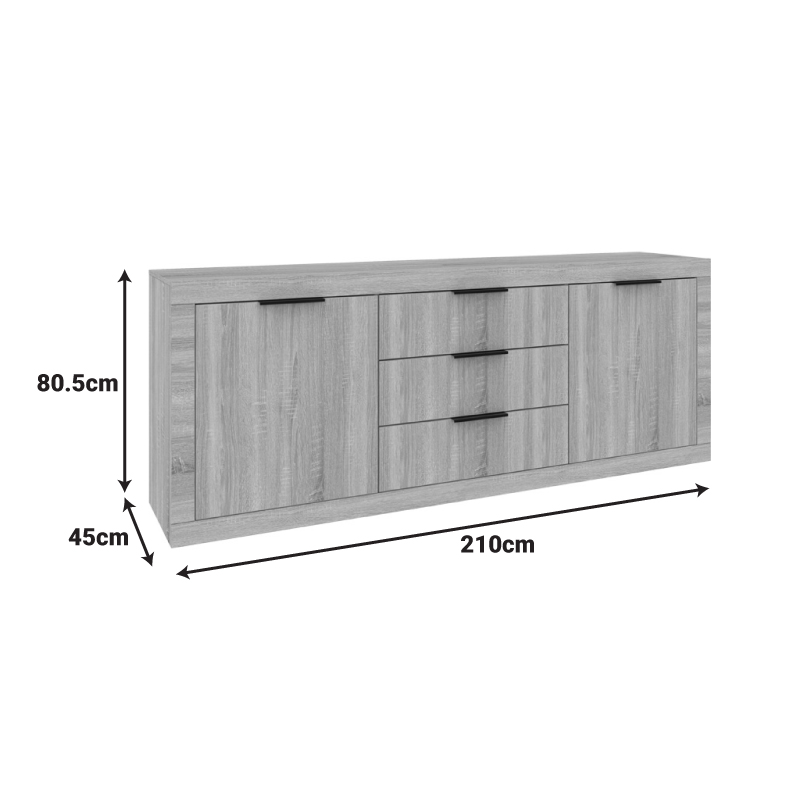 Μπουφές Doha pakoworld σε sonoma απόχρωση 210x45x80.5εκ