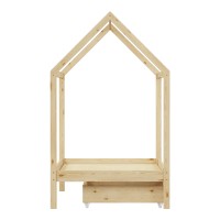 Παιδικό κρεβάτι Mellin τ. Montessori με 2 συρτάρια pakoworld ξύλο πεύκου σε φυσική απόχρωση 90x190εκ
