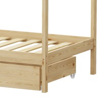 Παιδικό κρεβάτι Mellin τ. Montessori με 2 συρτάρια pakoworld ξύλο πεύκου σε φυσική απόχρωση 90x190εκ