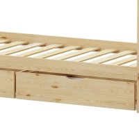 Παιδικό κρεβάτι Mellin τ. Montessori με 2 συρτάρια pakoworld ξύλο πεύκου σε φυσική απόχρωση 90x190εκ