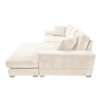 Γωνιακός καναπές Cornerdo pakoworld αναστρέψιμος μπεζ ύφασμα 265x175x85εκ