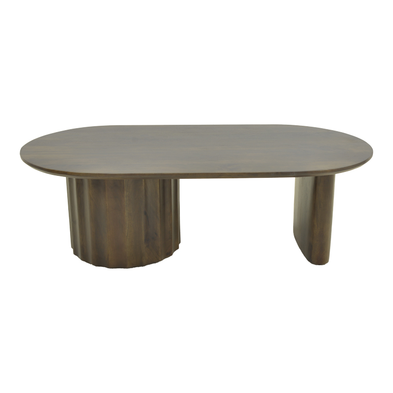 Τραπέζι σαλονιού Flute pakoworld wenge μασίφ ξύλο μάνγκο 130x65x40εκ