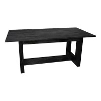 Τραπέζι Senza pakoworld μαύρο μάνγκο ξύλο 180x90x76εκ