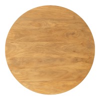 Τραπέζι Charmy pakoworld μασίφ ξύλο mango σε φυσική απόχρωση Φ130x76εκ