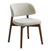 Καρέκλα Siena pakoworld rubberwood σε καρυδί-εκρού απόχρωση 48x50x81εκ
