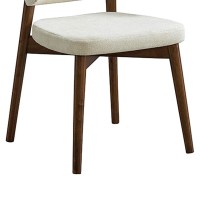 Καρέκλα Siena pakoworld rubberwood σε καρυδί-εκρού απόχρωση 48x50x81εκ