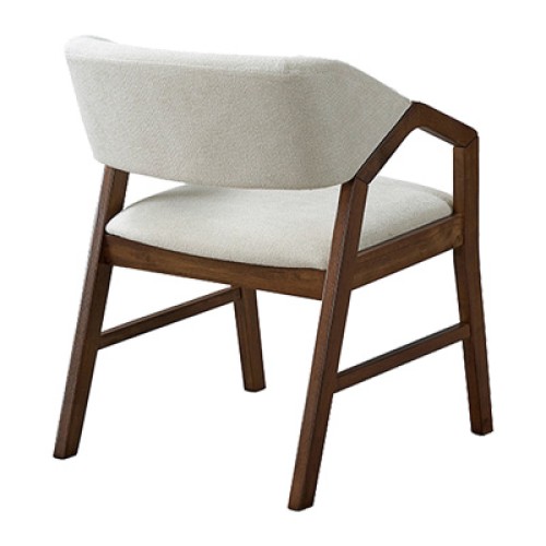 Πολυθρόνα Livia pakoworld rubberwood σε καρυδί-εκρού απόχρωση 47.5x54.5x78εκ