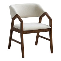 Πολυθρόνα Livia pakoworld rubberwood σε καρυδί-εκρού απόχρωση 47.5x54.5x78εκ