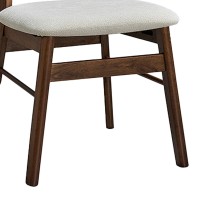 Καρέκλα Cairo pakoworld rubberwood σε καρυδί-εκρού απόχρωση 47x47x76εκ