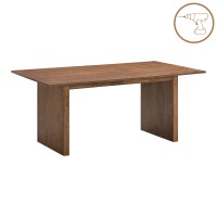 Τραπεζαρία Eleganza-Livia pakoworld σετ 7τεμ mdf σε καρυδί-εκρού απόχρωση 180x99x75.8εκ