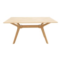 Τραπέζι Raffles pakoworld rubberwood με mdf σε φυσική απόχρωση 150x90x76εκ