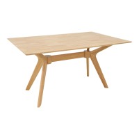 Τραπέζι Raffles pakoworld rubberwood με mdf σε φυσική απόχρωση 150x90x76εκ