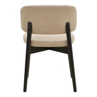 Καρέκλα Siena pakoworld μπεζ ύφασμα μαύρο rubberwood 48x50x81εκ