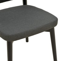 Καρέκλα Siena pakoworld ανθρακί ύφασμα και rubberwood 48x50x81εκ