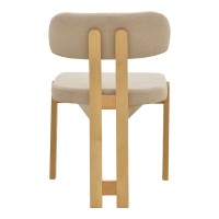 Καρέκλα Genoa pakoworld sonoma rubberwood και μπεζ ύφασμα 50x43x82εκ