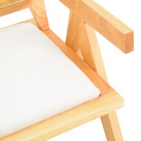 Σετ-2Τεμ.Πολυθρόνα Winslow pakoworld rubberwood σε φυσική απόχρωση-ύφασμα λευκό 51x54x80εκ