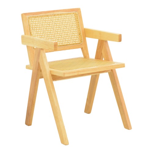 Σετ-2Τεμ.Πολυθρόνα Winslow pakoworld rubberwood-rattan σε φυσική απόχρωση 51x54x80εκ