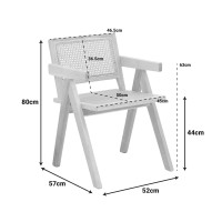 Σετ-2Τεμ.Πολυθρόνα Winslow pakoworld rubberwood-rattan σε φυσική απόχρωση 51x54x80εκ