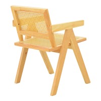 Σετ-2Τεμ.Πολυθρόνα Winslow pakoworld rubberwood-rattan σε φυσική απόχρωση 51x54x80εκ