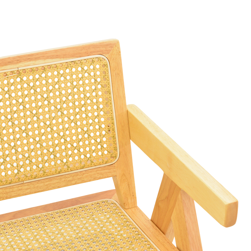Σετ-2Τεμ.Πολυθρόνα Winslow pakoworld rubberwood-rattan σε φυσική απόχρωση 51x54x80εκ