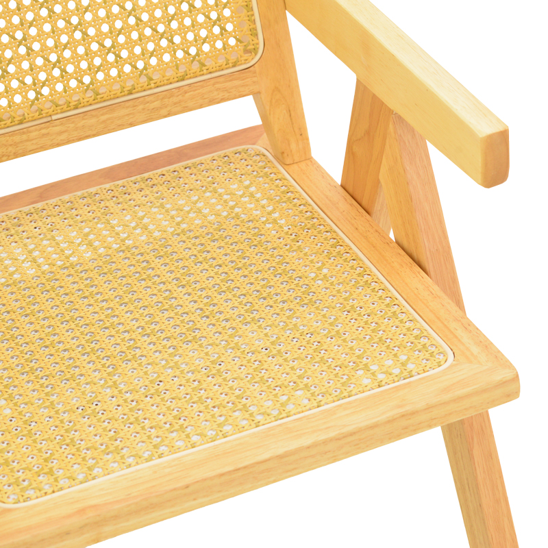 Σετ-2Τεμ.Πολυθρόνα Winslow pakoworld rubberwood-rattan σε φυσική απόχρωση 51x54x80εκ
