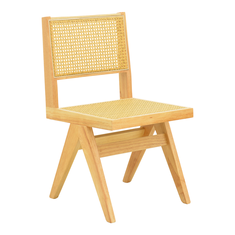 Σετ-2Τεμ.Καρέκλα Winslow pakoworld rubberwood-rattan σε φυσική απόχρωση 46x58x80εκ