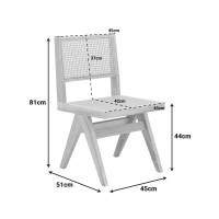 Σετ-2Τεμ.Καρέκλα Winslow pakoworld rubberwood-rattan σε φυσική απόχρωση 46x58x80εκ