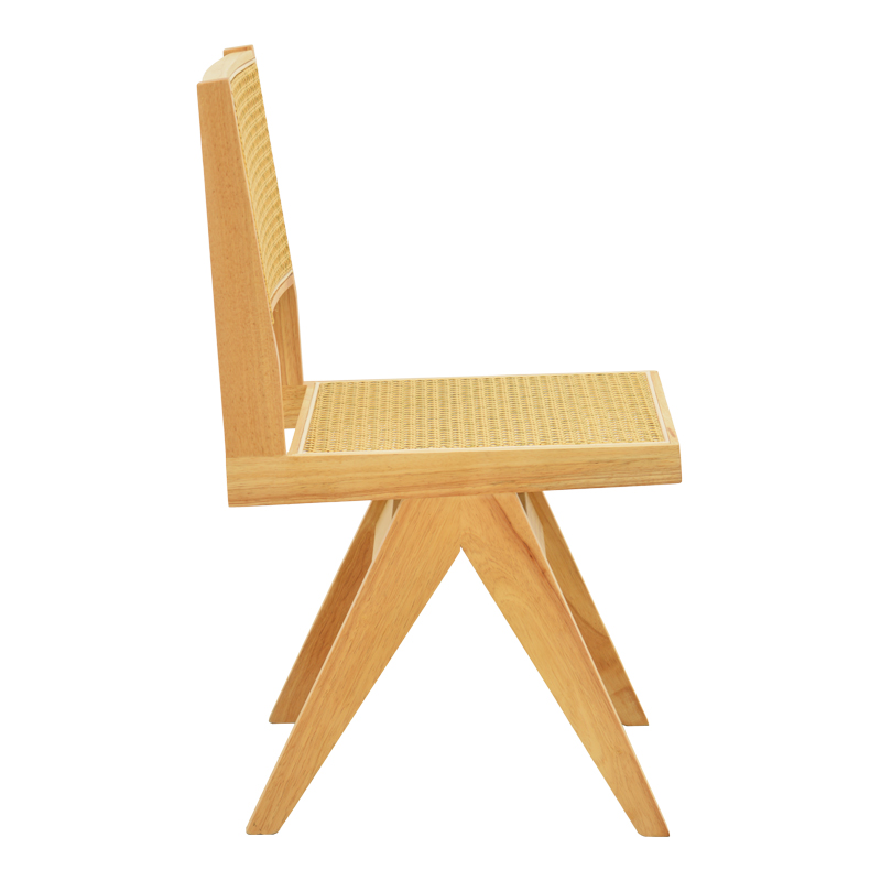 Σετ-2Τεμ.Καρέκλα Winslow pakoworld rubberwood-rattan σε φυσική απόχρωση 46x58x80εκ