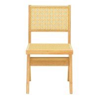 Σετ-2Τεμ.Καρέκλα Winslow pakoworld rubberwood-rattan σε φυσική απόχρωση 46x58x80εκ