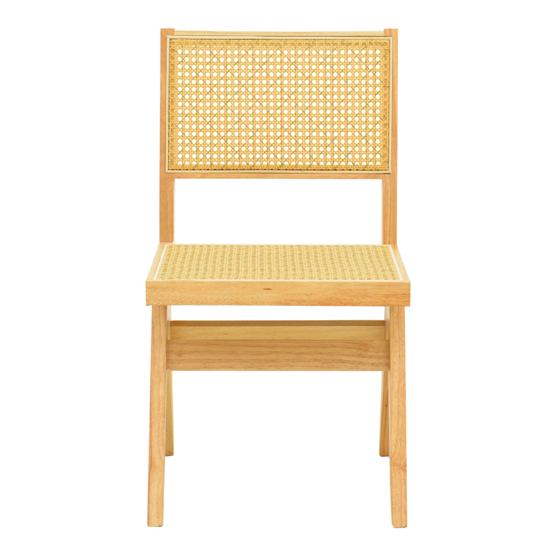 Σετ-2Τεμ.Καρέκλα Winslow pakoworld rubberwood-rattan σε φυσική απόχρωση 46x58x80εκ