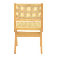 Σετ-2Τεμ.Καρέκλα Winslow pakoworld rubberwood-rattan σε φυσική απόχρωση 46x58x80εκ