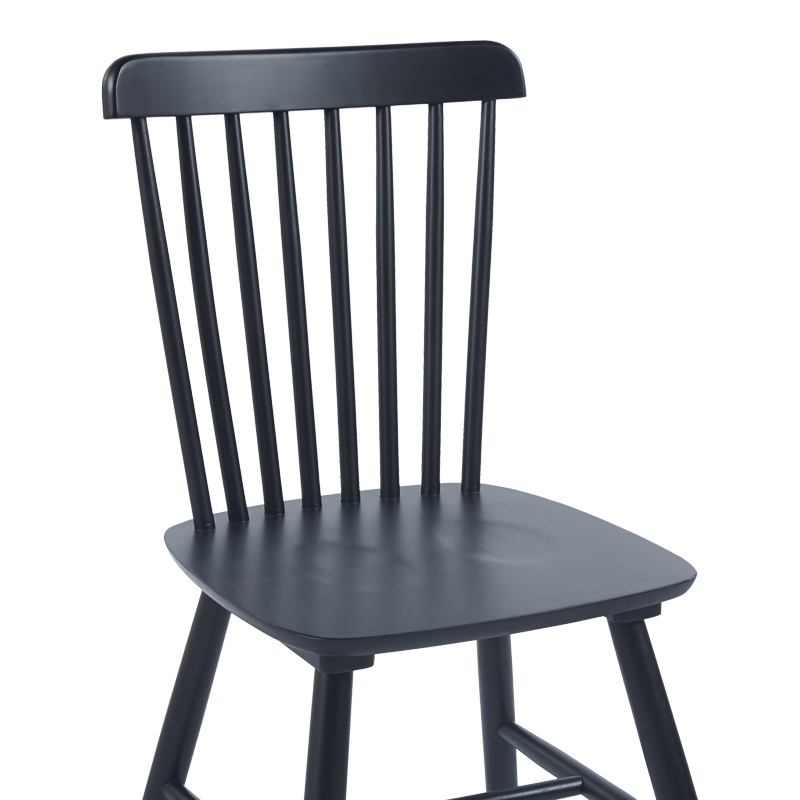 Καρέκλα Bristol pakoworld rubberwood σε μαύρη απόχρωση 45x51x86εκ