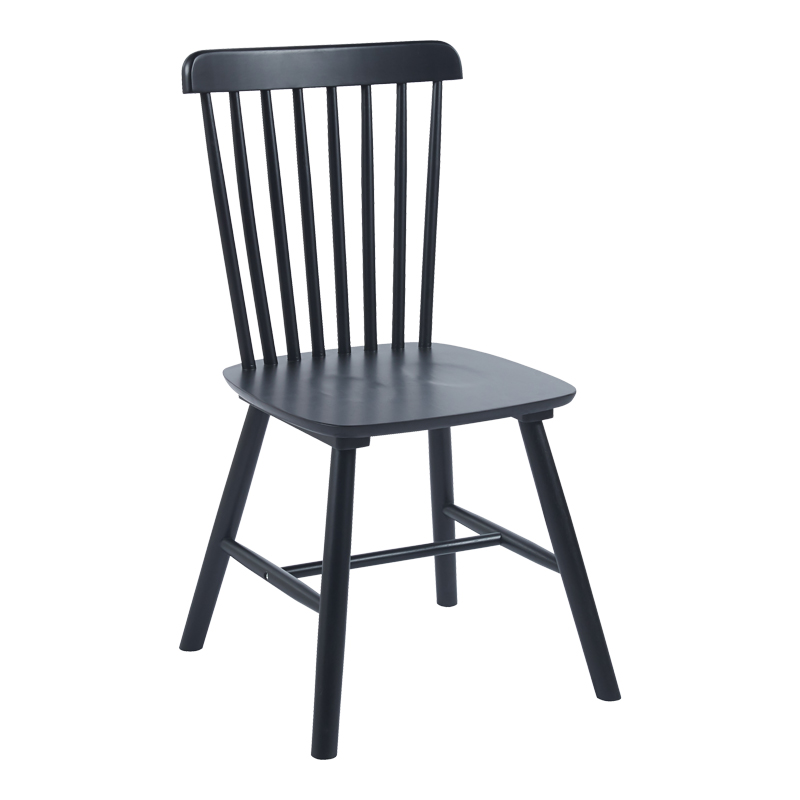 Καρέκλα Bristol pakoworld rubberwood σε μαύρη απόχρωση 45x51x86εκ