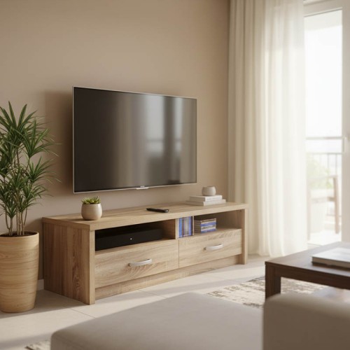 Έπιπλο τηλεόρασης Podizor pakoworld σε sonoma απόχρωση 120x45x42.5εκ