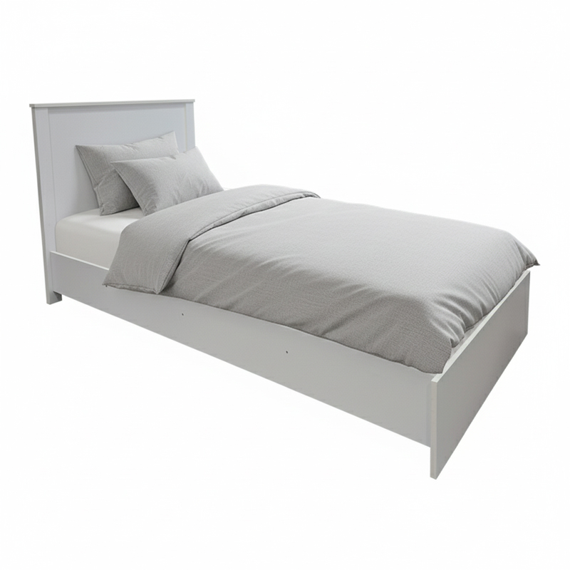 Κρεβάτι Athos pakoworld σε λευκή απόχρωση 90x190εκ