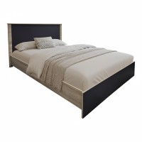 Κρεβάτι Athos pakoworld σε sonoma-ανθρακί απόχρωση 140x200εκ
