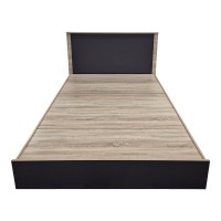 Κρεβάτι Athos pakoworld σε sonoma-ανθρακί απόχρωση 140x200εκ
